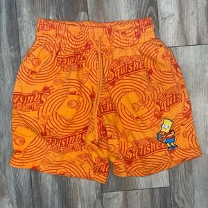 Simpsons Bart‎ All Syrup Super Squishee Orange Sweat Shorts S